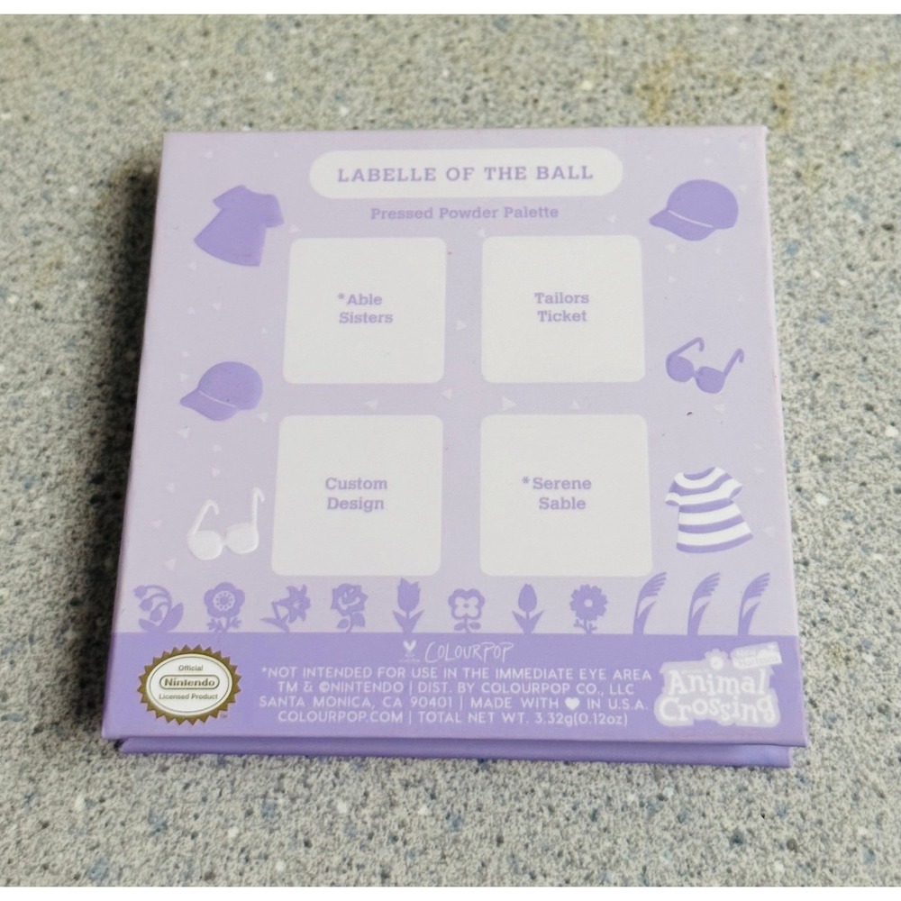 Colourpop Animal Crossing LABELLE OF THE BALL  Eyeshadow Quad Palette NEW IN BOX - Picture 3 of 3